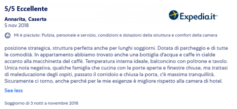 Testimonianze di persone che hanno realmente soggiornato al Residence Venice